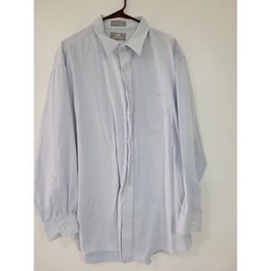 Stafford Men's Blue Long Sleeve Shirt Heavy 18 35